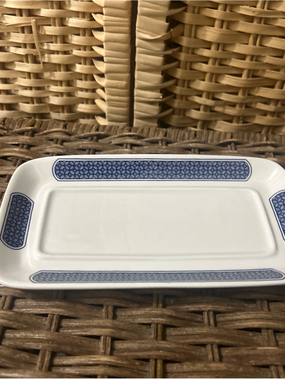 VTG Churchill England Blue Willow  Blue & White Butter Dish- Bottom Only-
